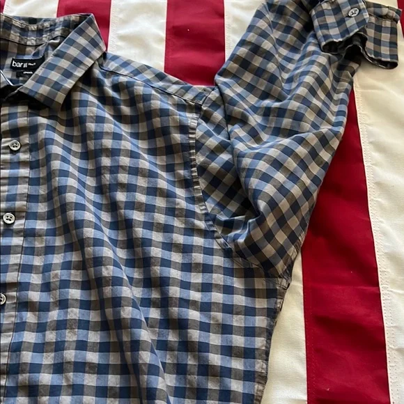 Checkered Blue and Grey Button-Up Shirt - Picture 4 of 15